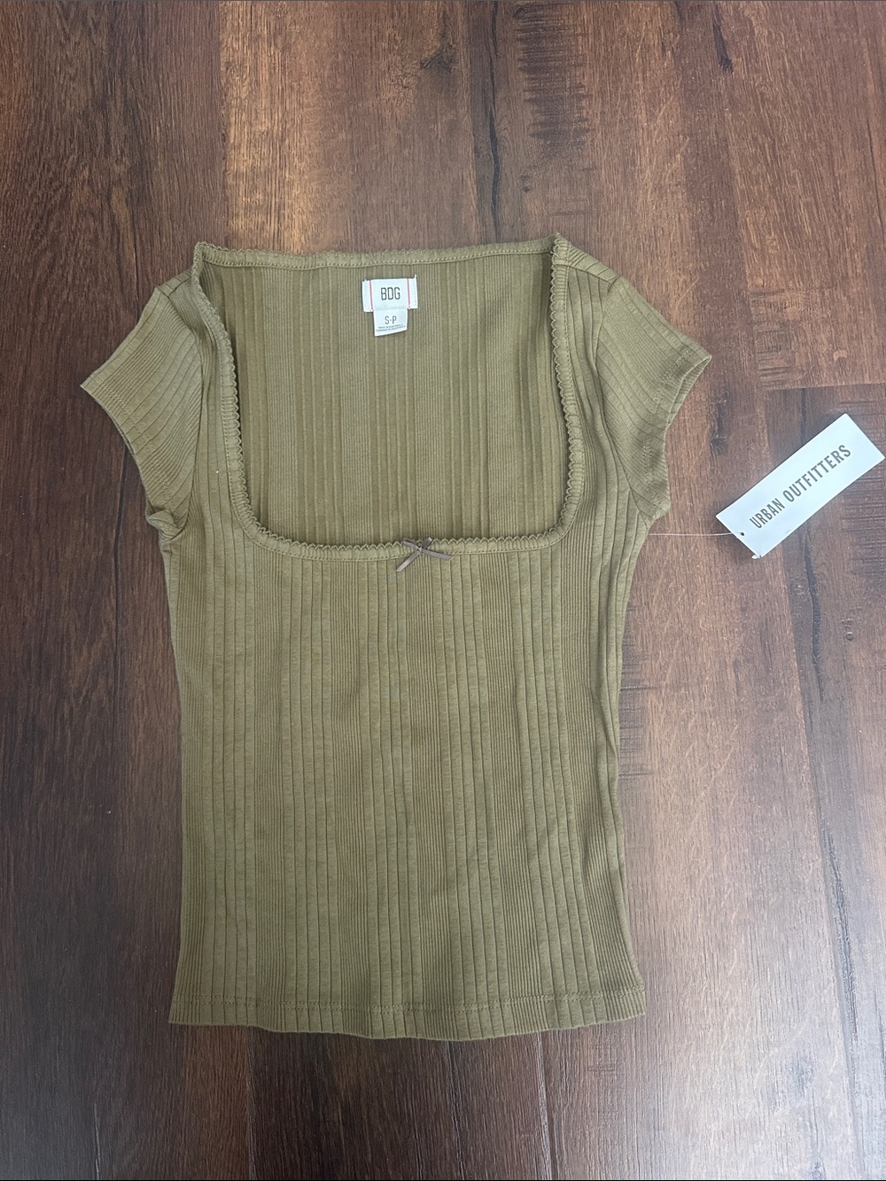 BDG Urban Outfitters Olivia Picot Square Neck Top